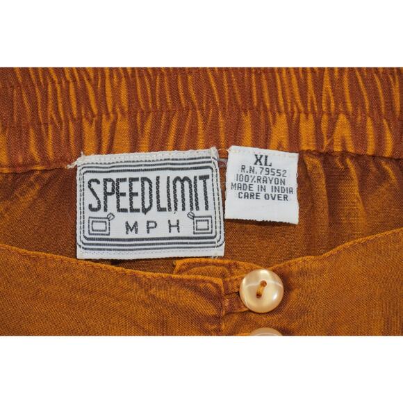 Speed Limit MPH Boho Embroidered Patchwork Maxi Skirt Rust Orange Size XL - Picture 3 of 7